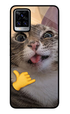 Silly Cat Call Vivo V20 Pro Glass Case