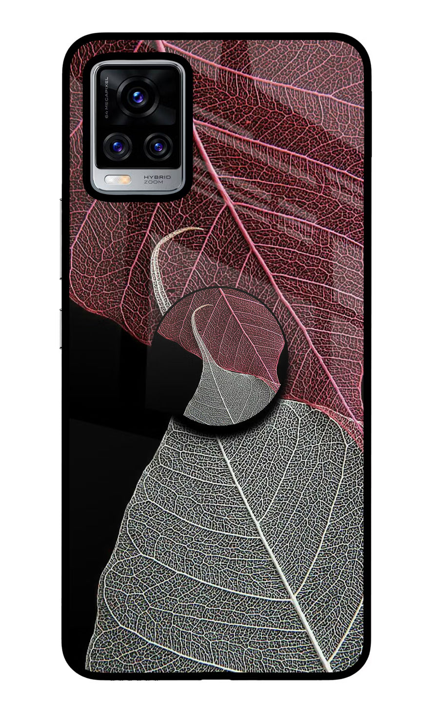 Leaf Pattern Vivo V20 Pro Pop Case, Glass case