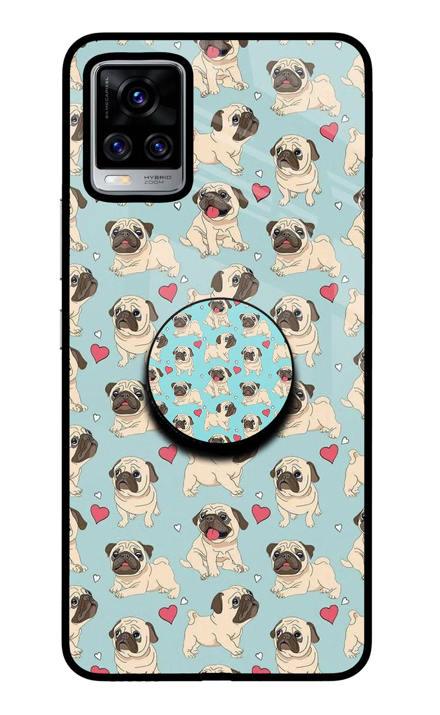 Pug Dog Vivo V20 Pro Pop Case, Glass case