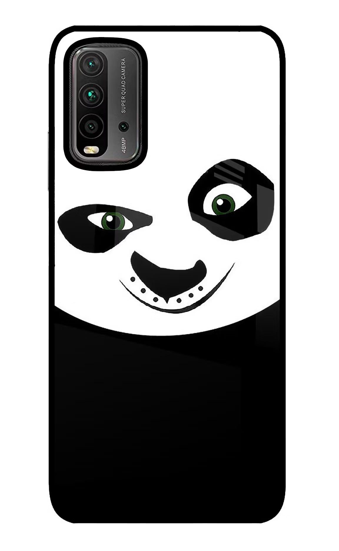 Panda Redmi 9 Power Glass Case Back Cover by Casekaro