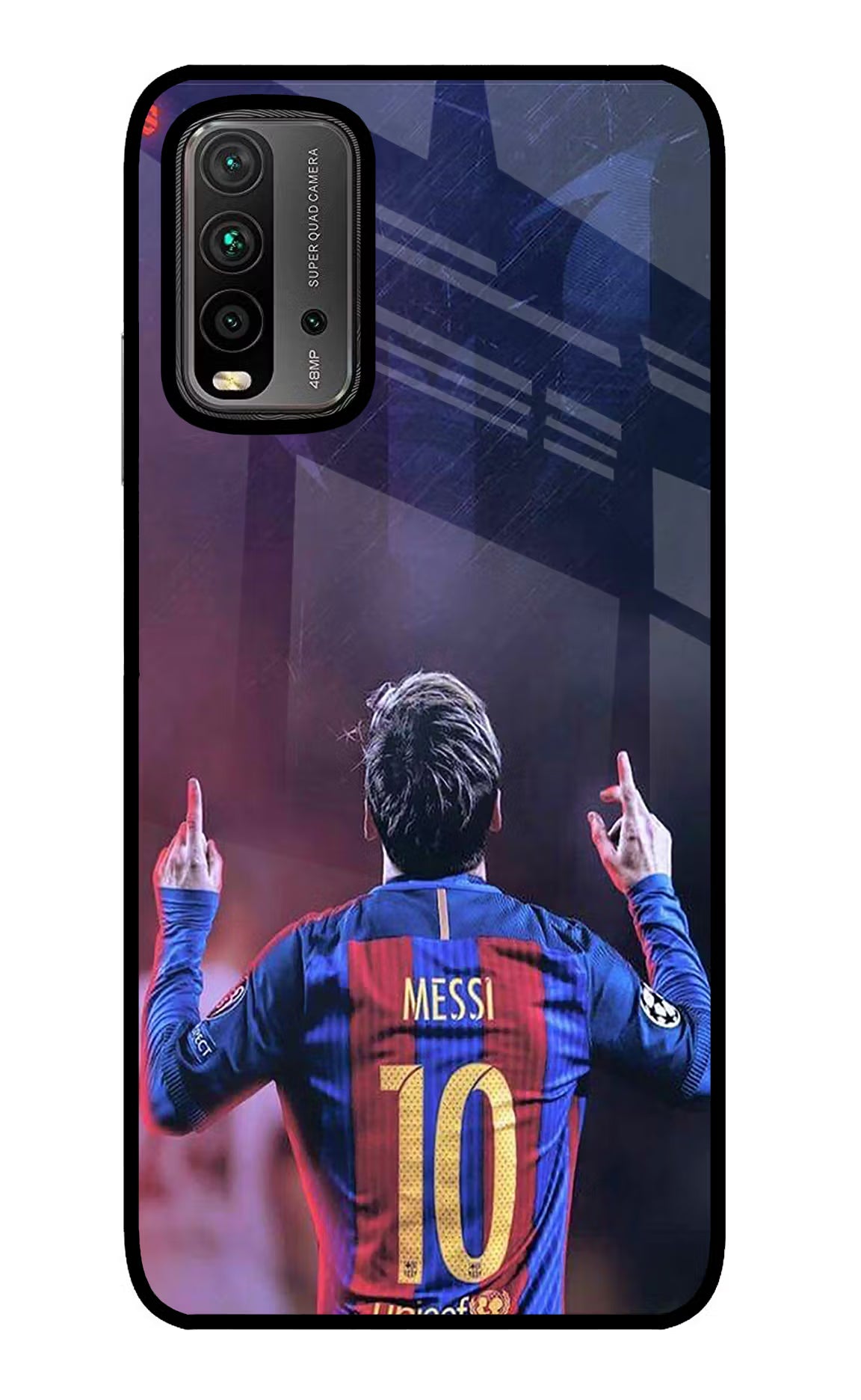 Messi Redmi 9 Power Glass Case Back Cover by Casekaro