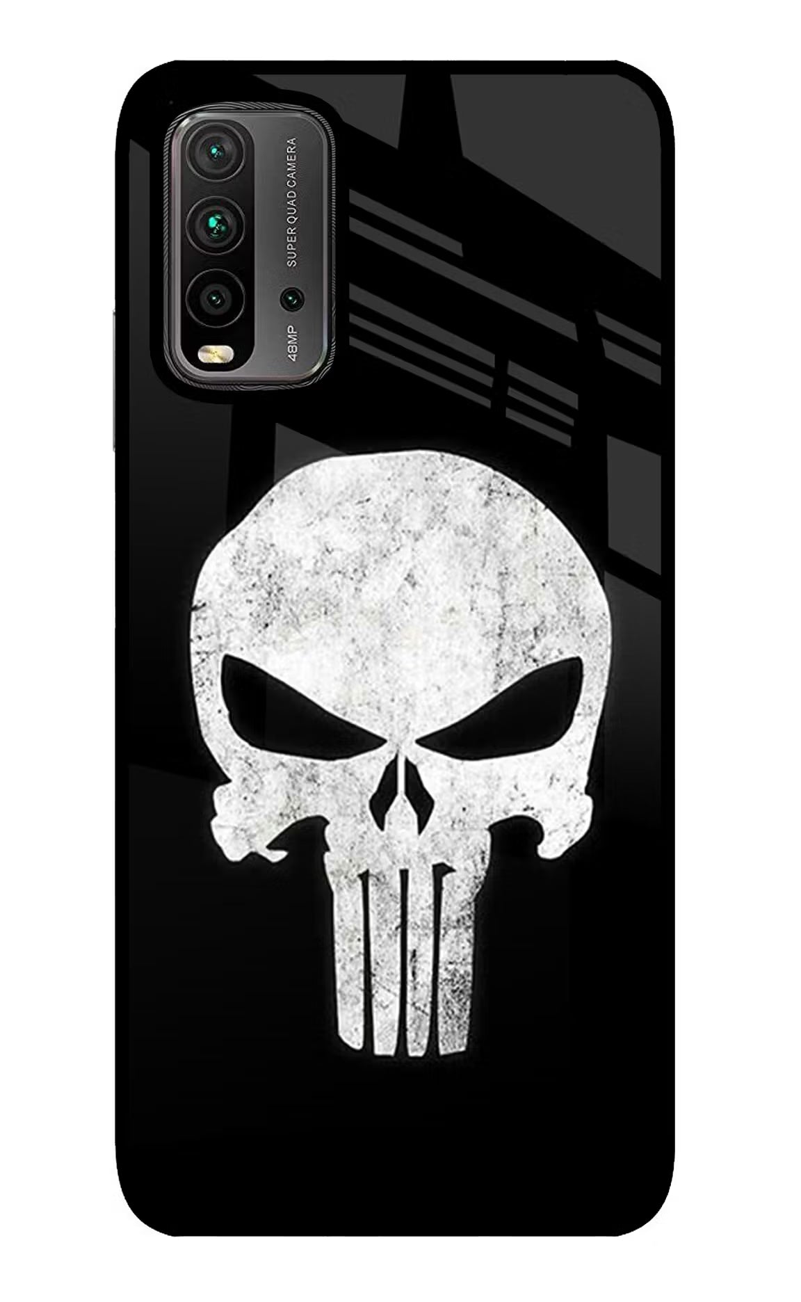Punisher Skull Redmi 9 Power Glass Case Back Cover by Casekaro