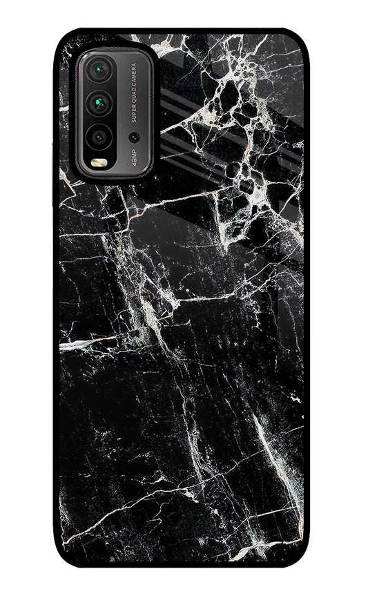 Black Marble Texture Redmi 9 Power Glass Case