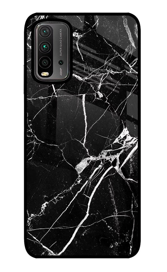 Black Marble Pattern Redmi 9 Power Glass Case