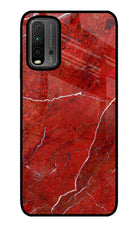 Red Marble Design Redmi 9 Power Glass Case