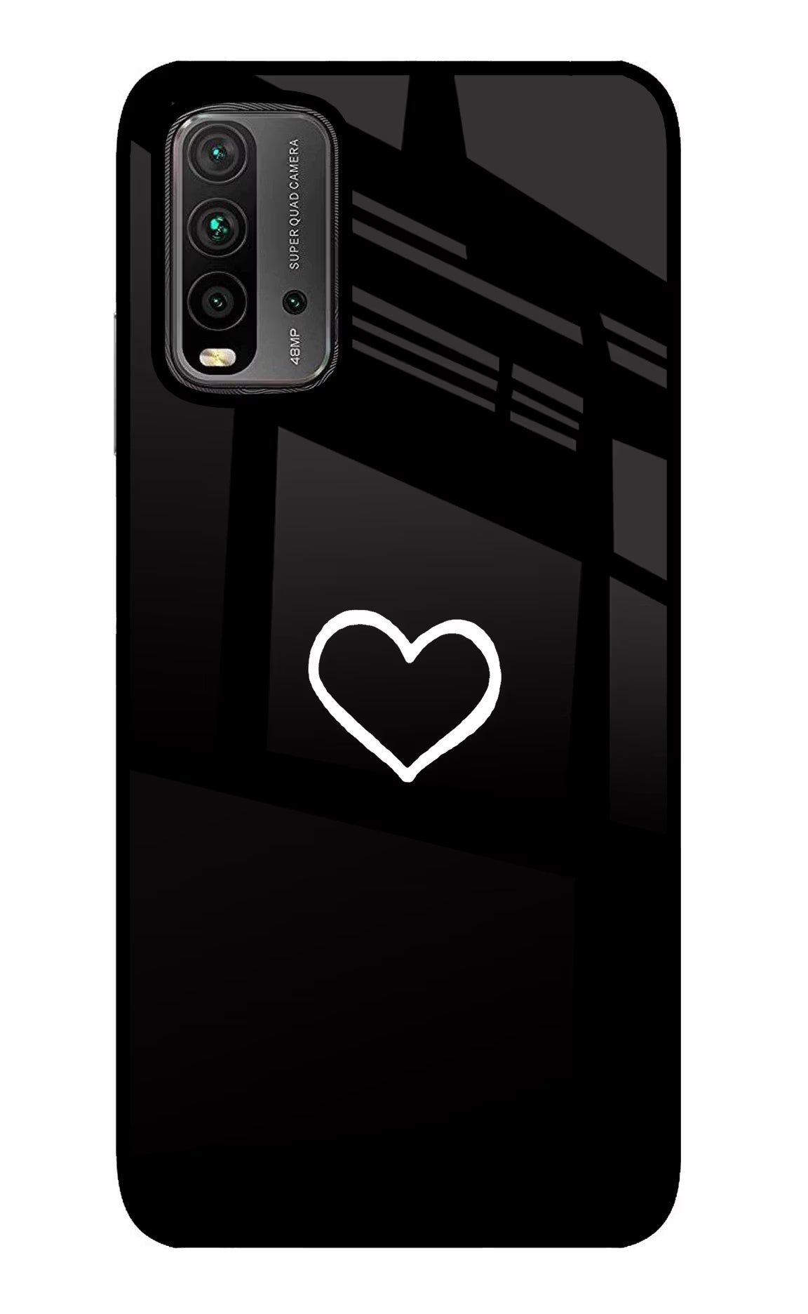 Heart Redmi 9 Power Glass Case Back Cover by Casekaro