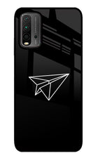 Paper Plane White Redmi 9 Power Glass Case