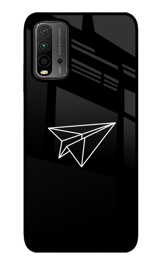 Paper Plane White Redmi 9 Power Glass Case
