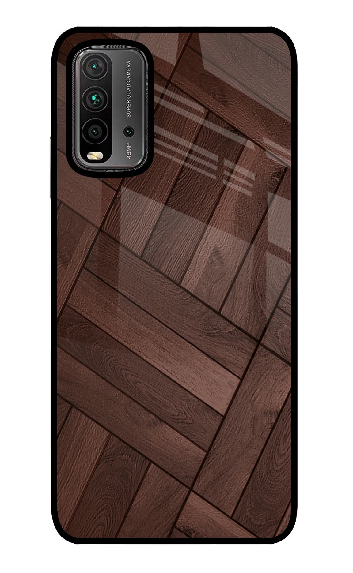 Wooden Texture Design Redmi 9 Power Glass Case