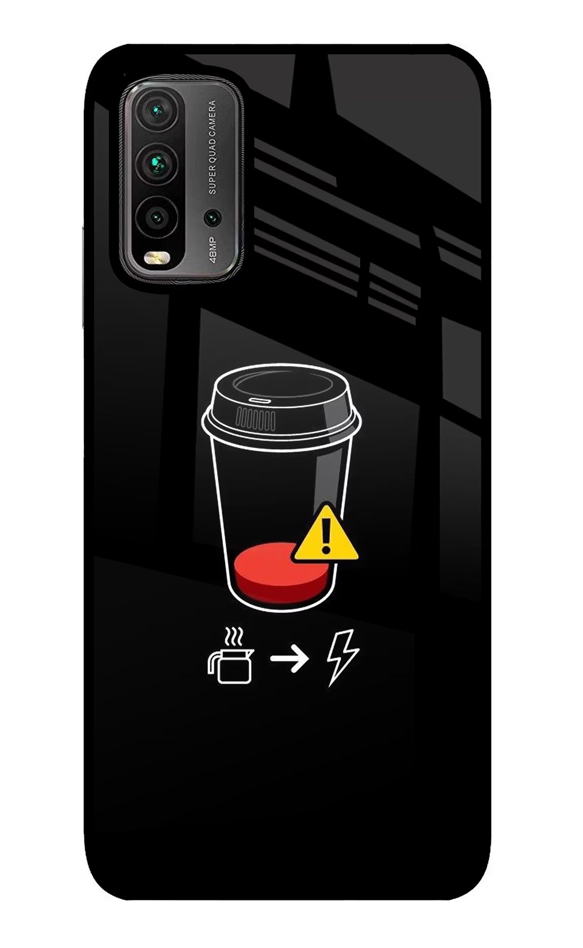 Coffee Redmi 9 Power Glass Case Back Cover by Casekaro