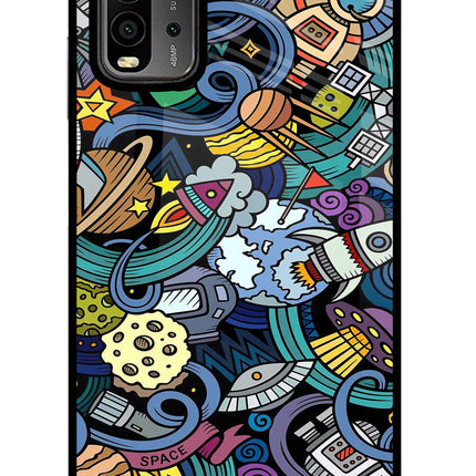 Space Abstract Redmi 9 Power Glass Case