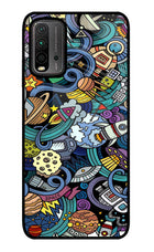 Space Abstract Redmi 9 Power Glass Case