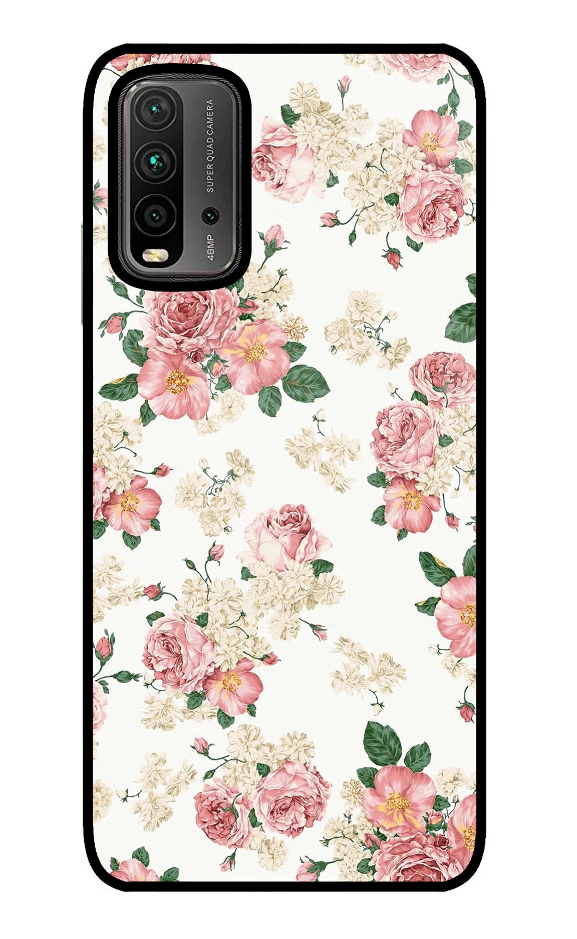 Flowers Redmi 9 Power Glass Case Back Cover by Casekaro