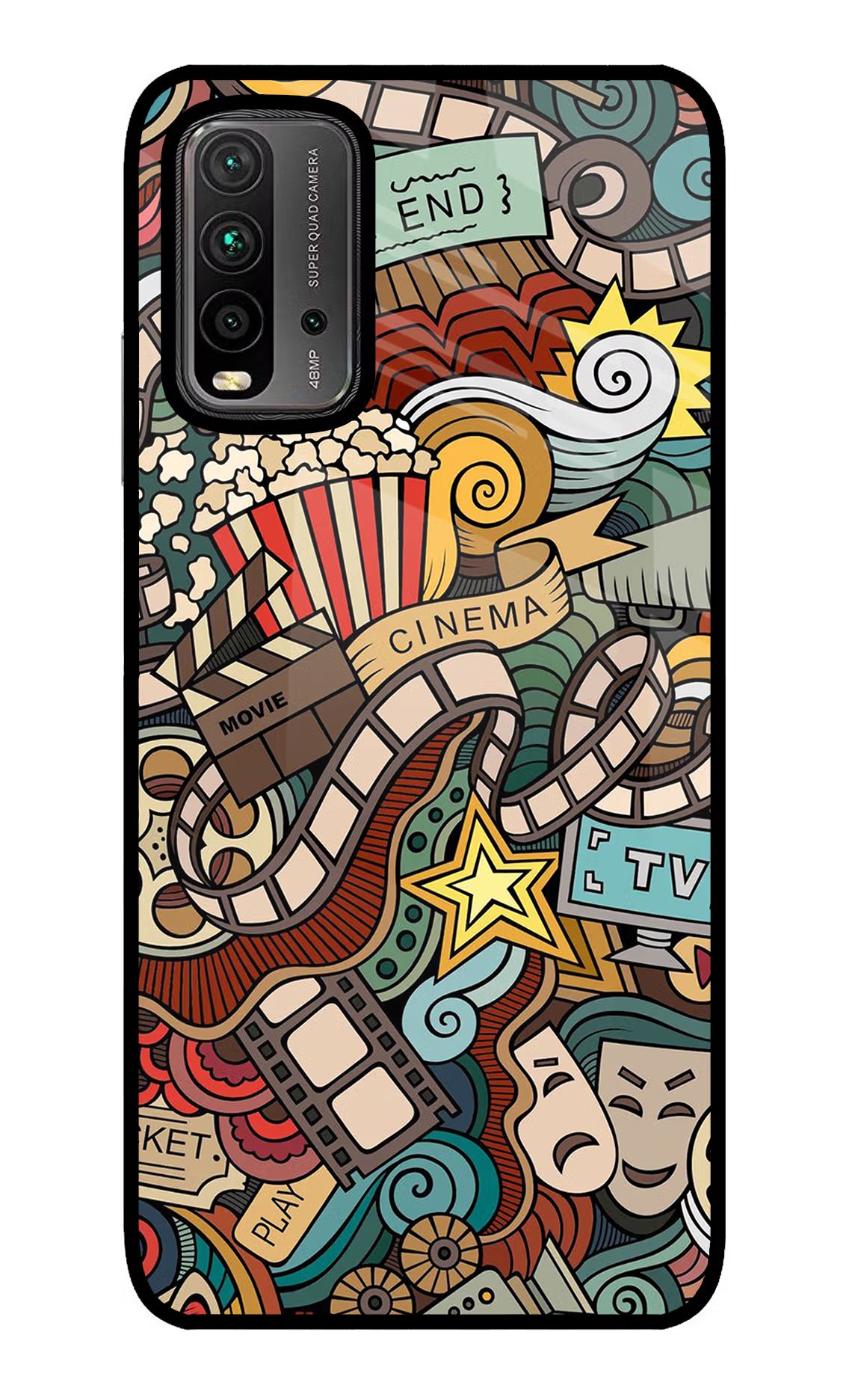 Cinema Abstract Redmi 9 Power Glass Case