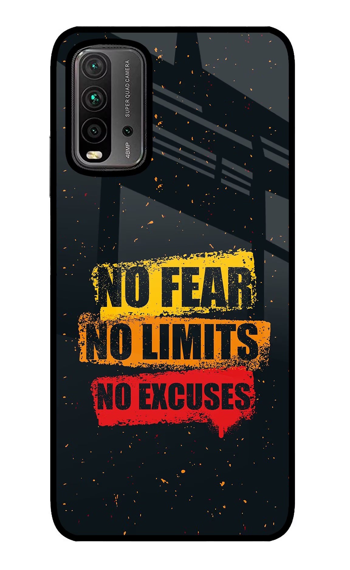No Fear No Limits No Excuse Redmi 9 Power Glass Case Back Cover by Casekaro