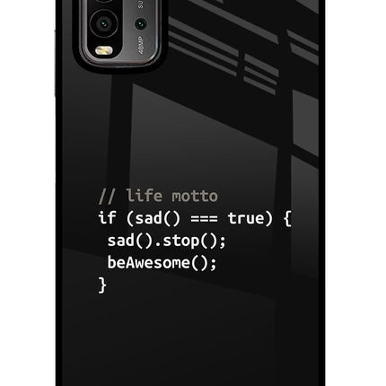 Life Motto Code Redmi 9 Power Glass Case