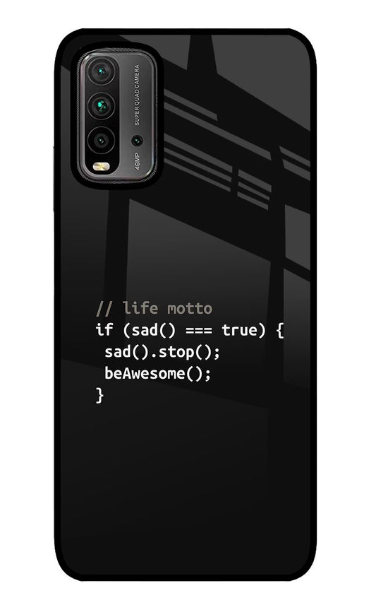 Life Motto Code Redmi 9 Power Glass Case