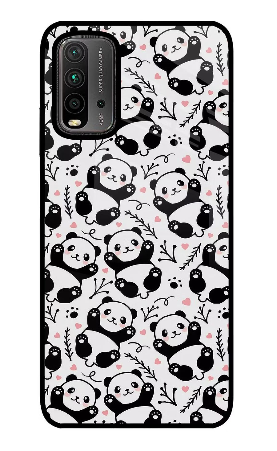 Cute Panda Redmi 9 Power Back Cover, Glass case