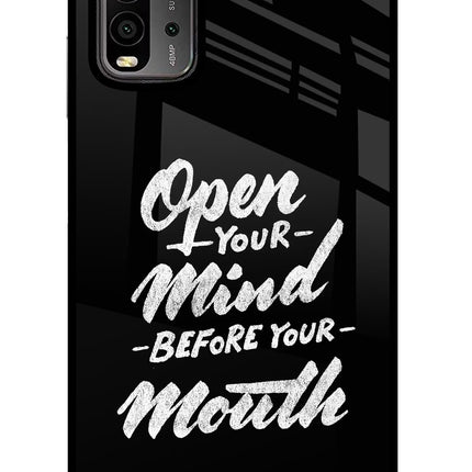 Open Your Mind Before Your Mouth Redmi 9 Power Glass Case