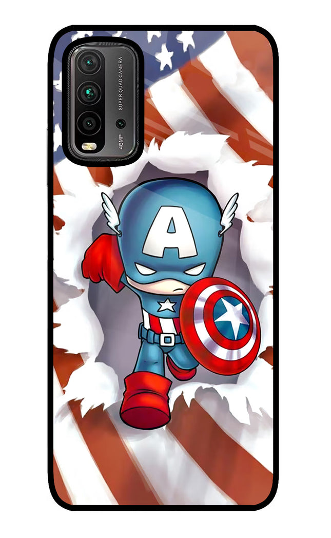 Captain America Redmi 9 Power Glass Case