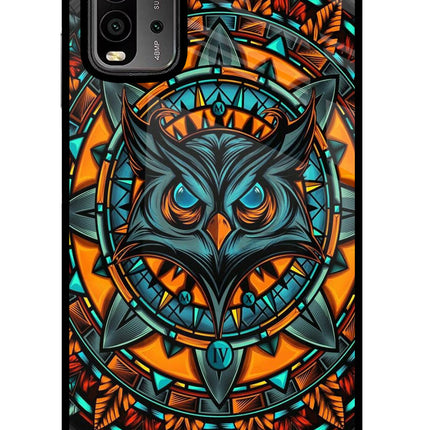 Angry Owl Art Redmi 9 Power Glass Case Back Cover by Casekaro