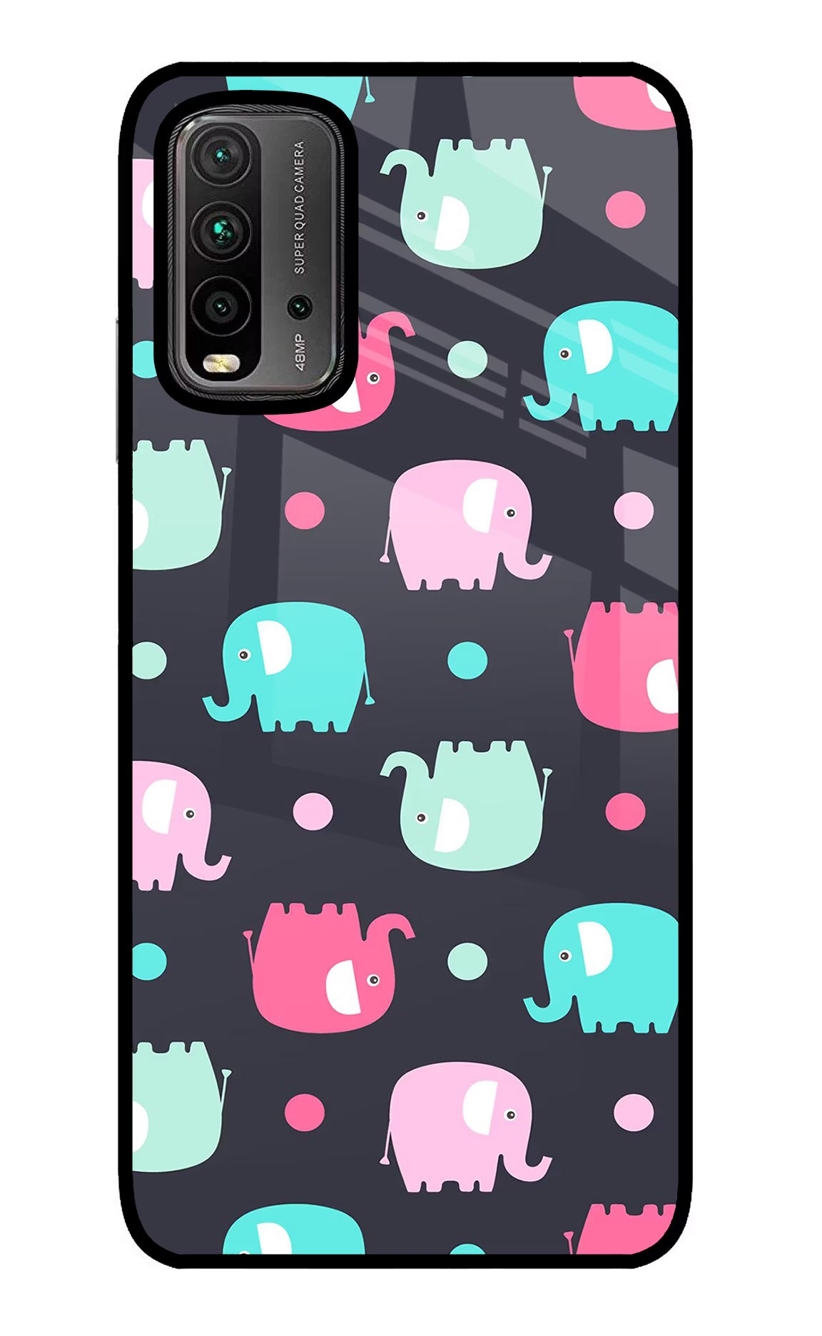 Elephants Redmi 9 Power Glass Case