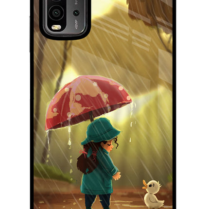Rainy Day Redmi 9 Power Glass Case Back Cover by Casekaro