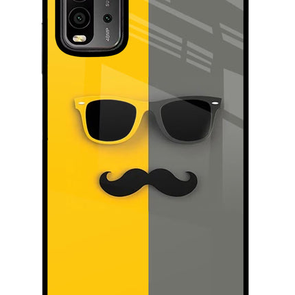 Sunglasses with Mustache Redmi 9 Power Glass Case