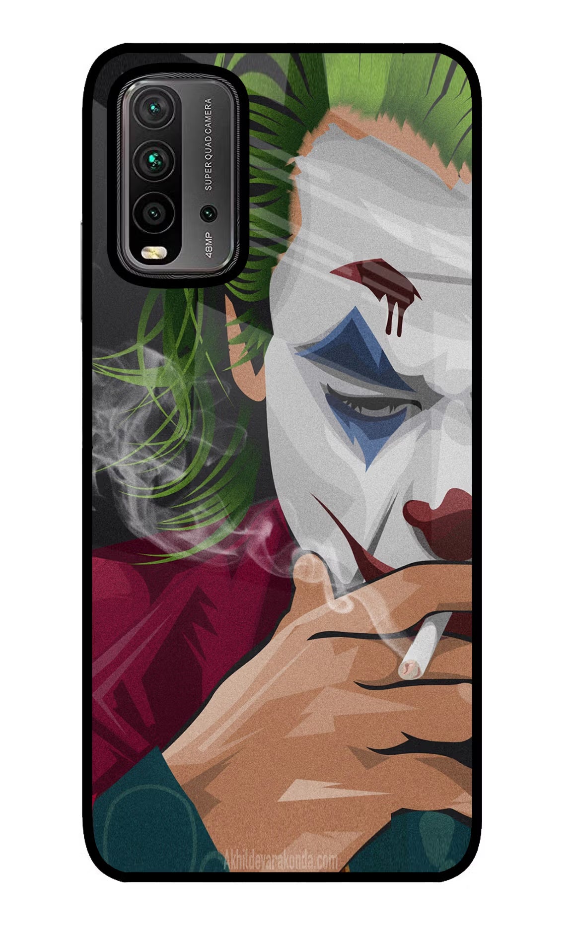 Joker Smoking Redmi 9 Power Glass Case Back Cover by Casekaro