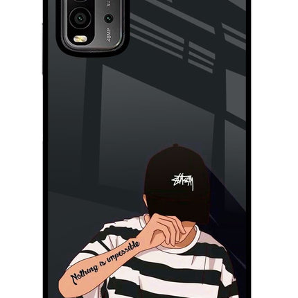 Aesthetic Boy Redmi 9 Power Glass Case Back Cover by Casekaro