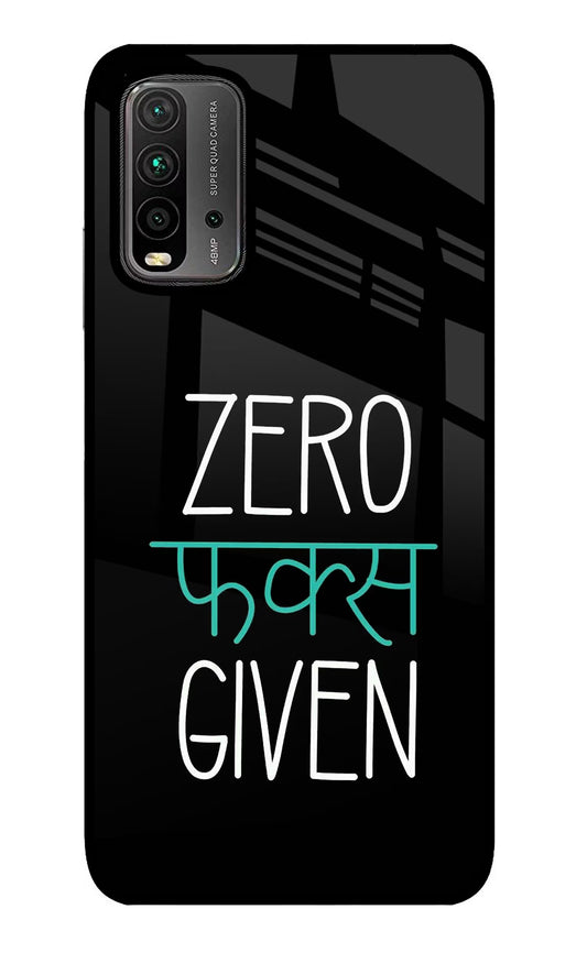 Zero Fucks Given Redmi 9 Power Glass Case