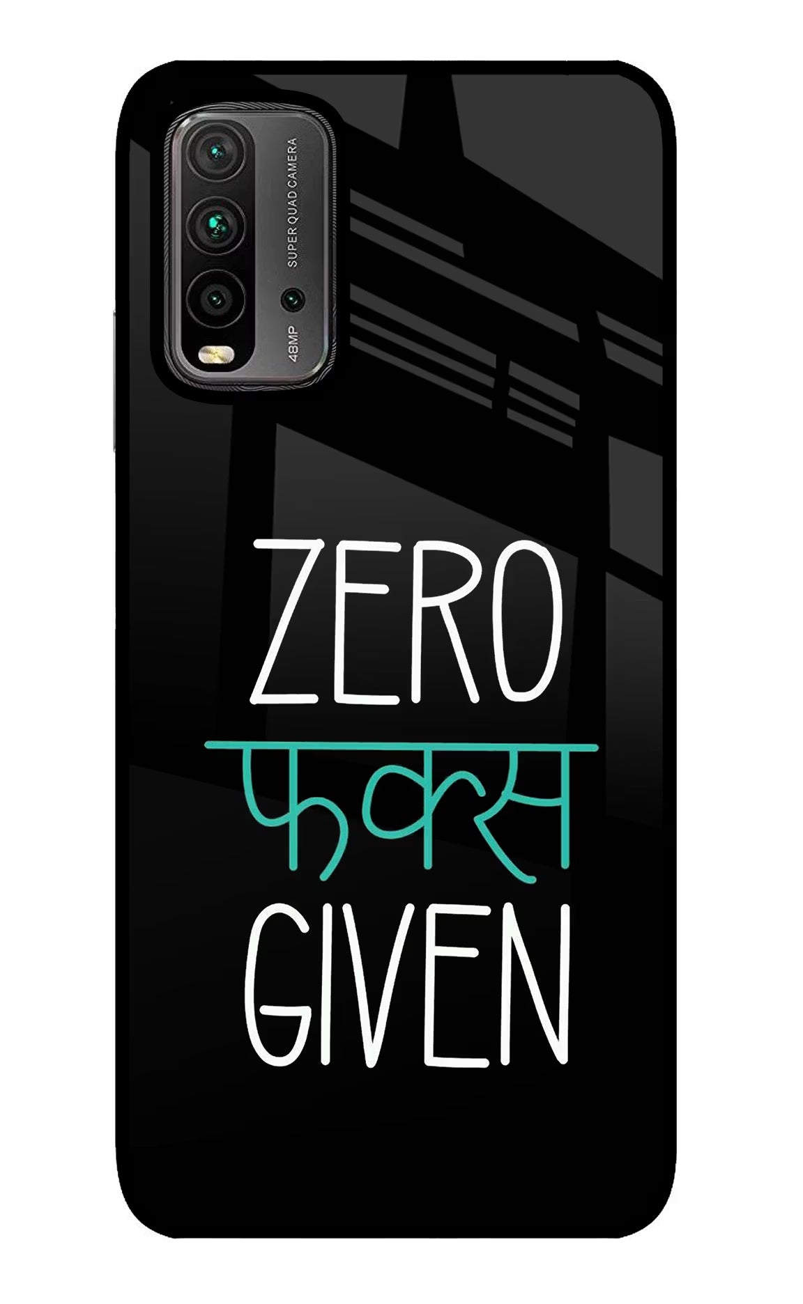 Zero Fucks Given Redmi 9 Power Glass Case Back Cover by Casekaro