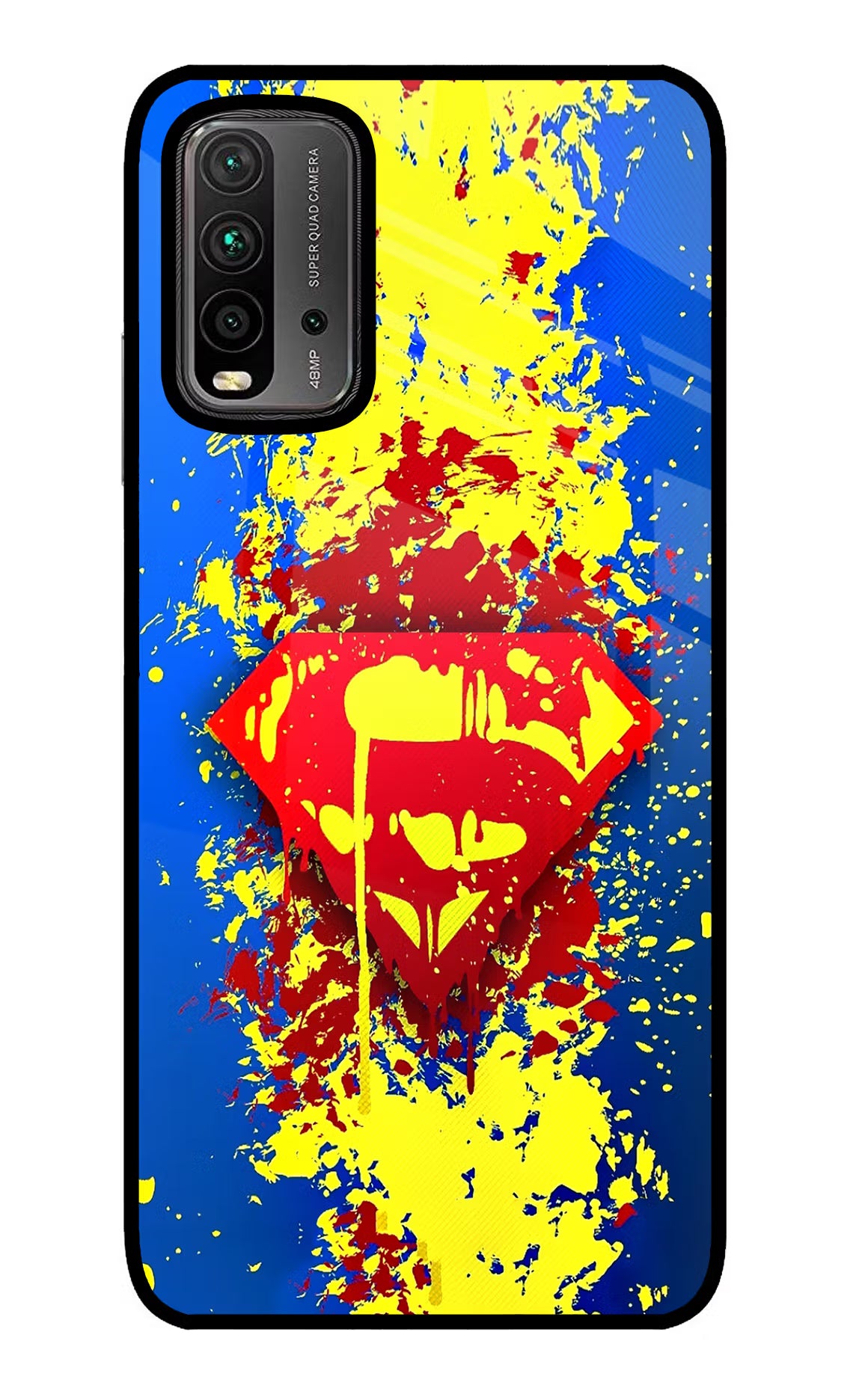 Superman logo Redmi 9 Power Glass Case Back Cover by Casekaro