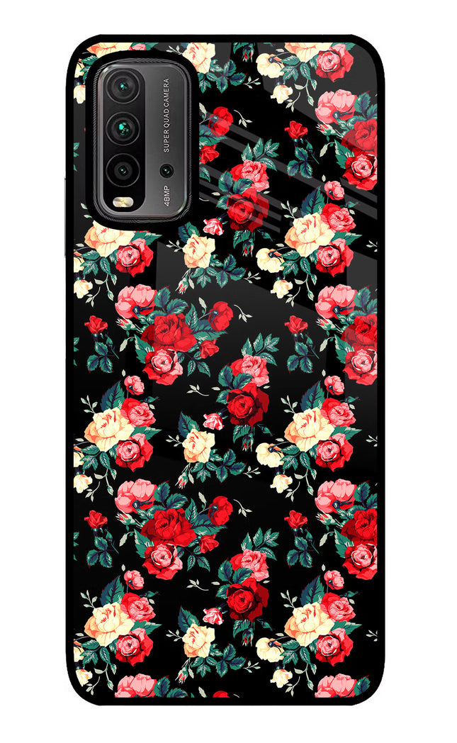 Rose Pattern Redmi 9 Power Glass Case