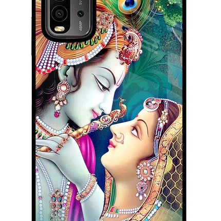 Lord Radha Krishna Redmi 9 Power Glass Case Back Cover by Casekaro
