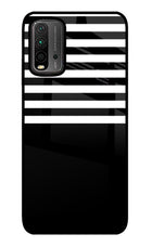 Black and White Print Redmi 9 Power Glass Case