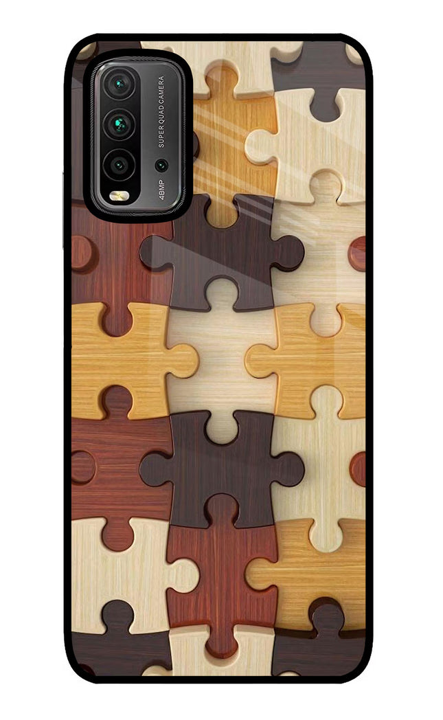 Wooden Puzzle Redmi 9 Power Glass Case