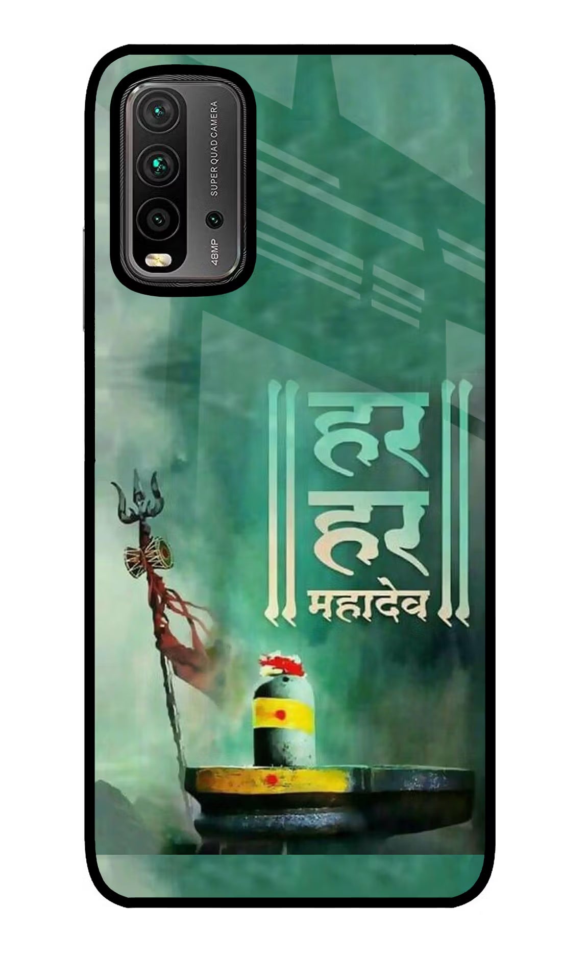 Har Har Mahadev Shivling Redmi 9 Power Glass Case Back Cover by Casekaro
