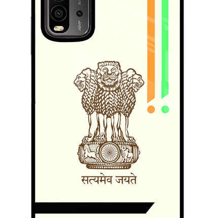 Satyamev Jayate Brown Logo Redmi 9 Power Glass Case
