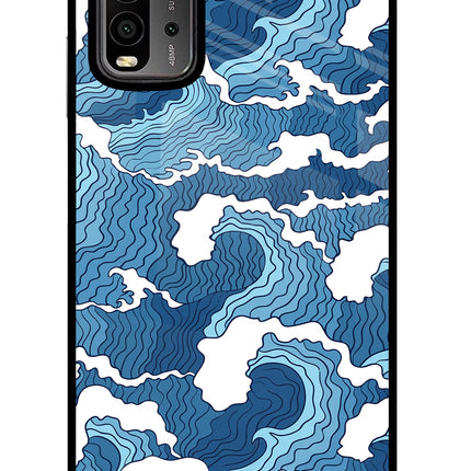 Blue Waves Redmi 9 Power Glass Case