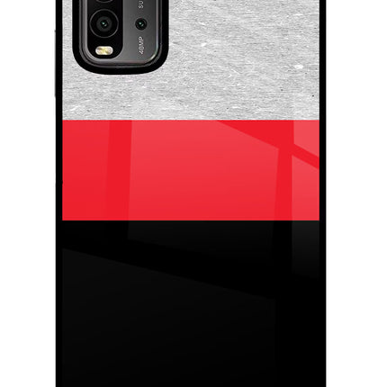 Tri Color Pattern Redmi 9 Power Glass Case