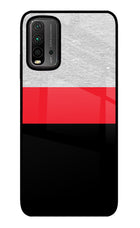 Tri Color Pattern Redmi 9 Power Glass Case