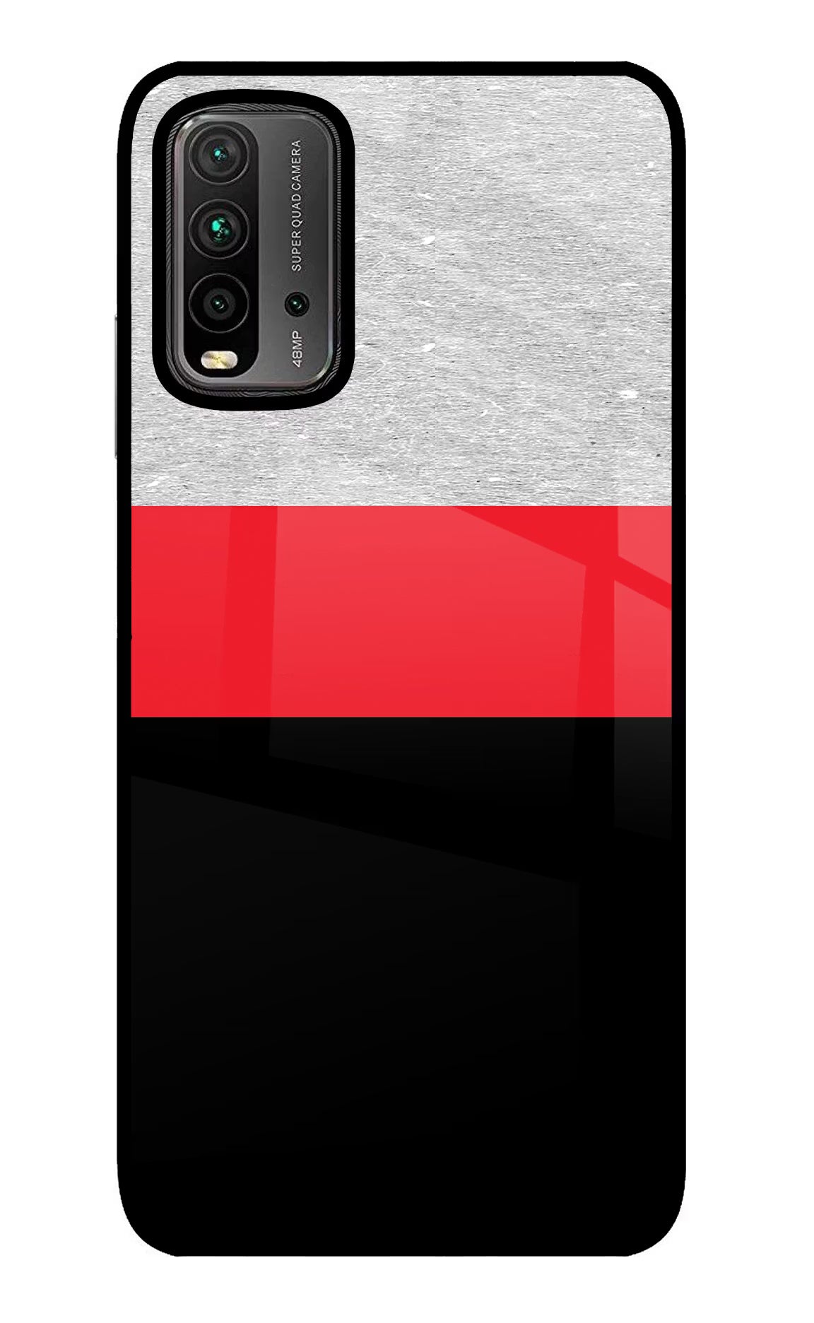 Tri Color Pattern Redmi 9 Power Glass Case