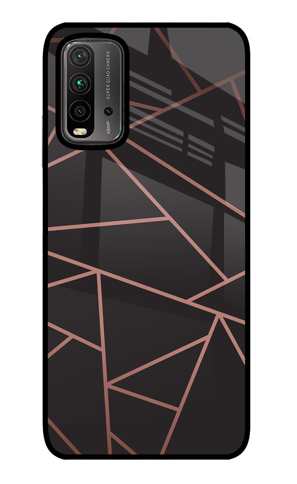 Geometric Pattern Redmi 9 Power Glass Case Back Cover by Casekaro
