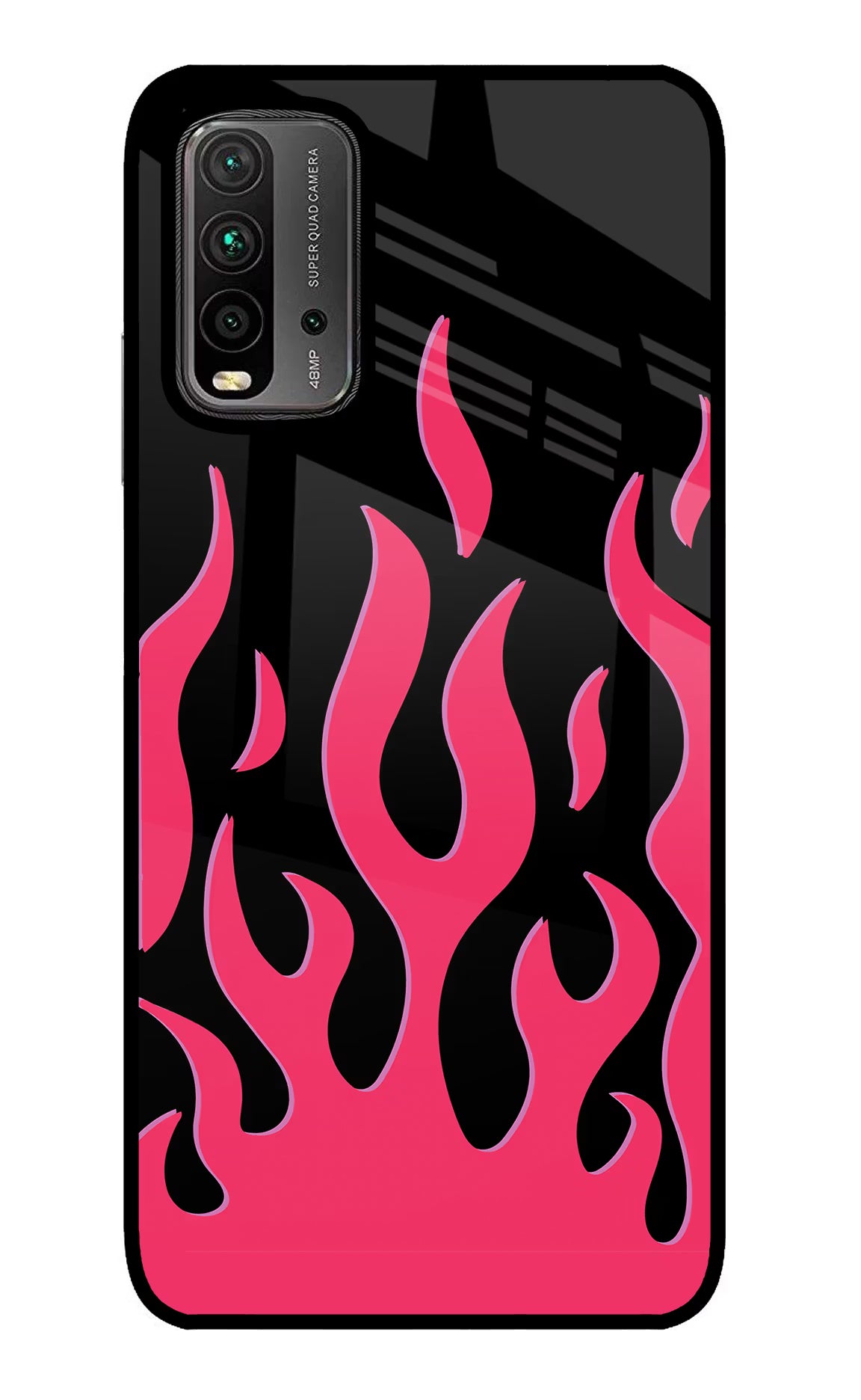 Fire Flames Redmi 9 Power Glass Case