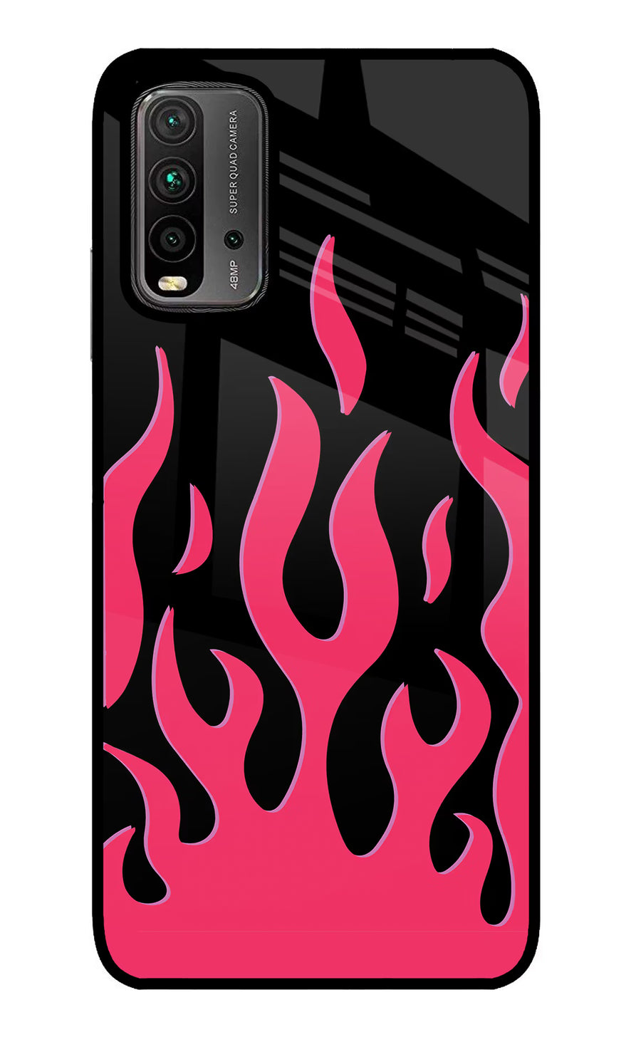 Fire Flames Redmi 9 Power Back Cover, Glass case