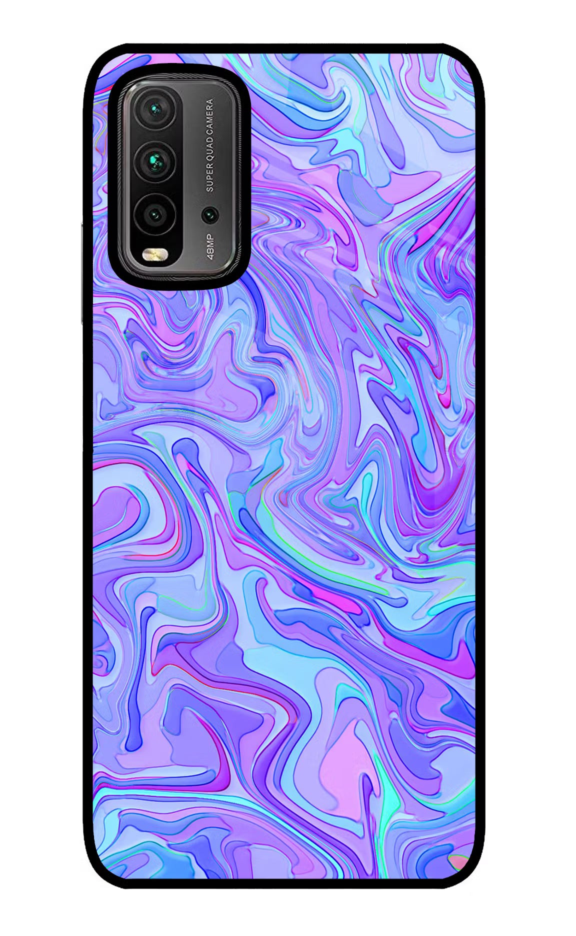 Glitter Redmi 9 Power Glass Case Back Cover by Casekaro