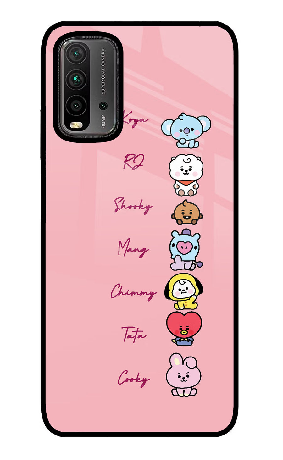 BTS names Redmi 9 Power Back Cover, Glass case