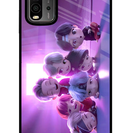 BTS Chibi Redmi 9 Power Glass Case