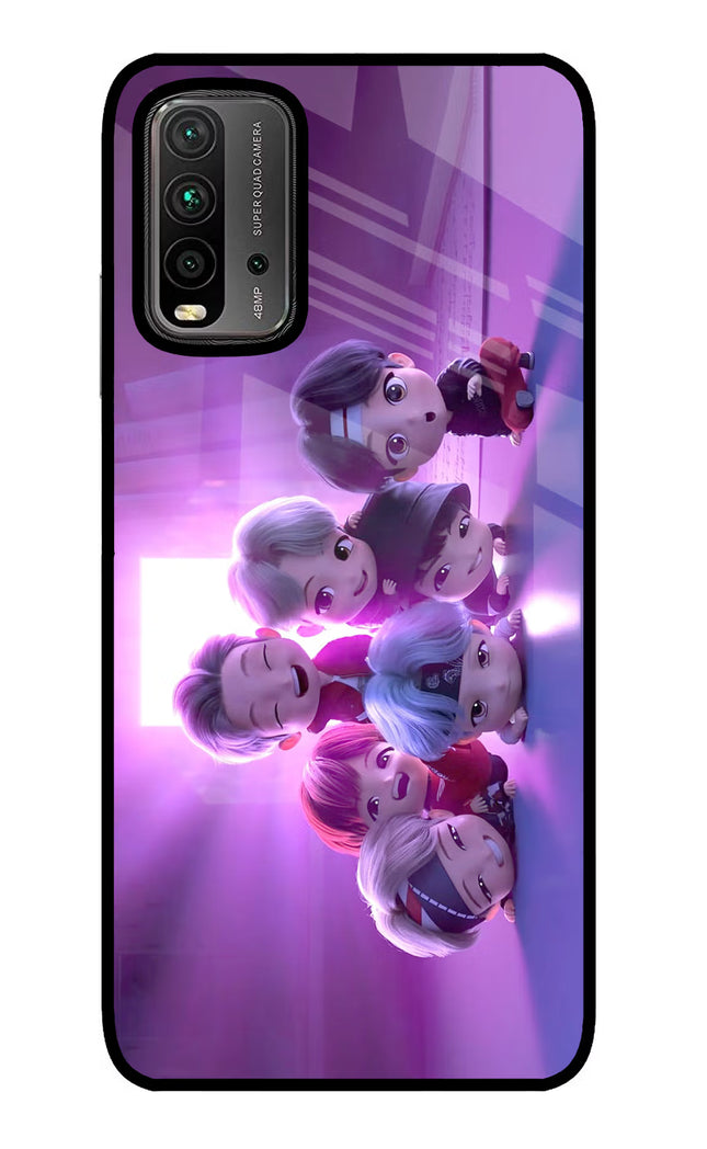 BTS Chibi Redmi 9 Power Glass Case
